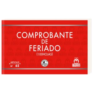 COMPROBANTE DE FERIADO - 100 HJS